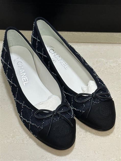 chanel denim ballerinas|chanel ballet shoes.